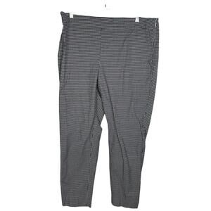 Talbots Chatham Ankle Pants 14P Black White Gingham Stretch Career Petite